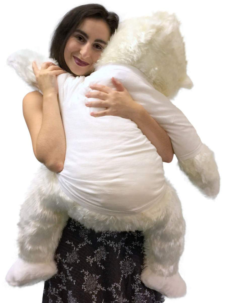 American Made Jumbo Stuffed White Gorilla Wearing LOVE MONKEY T-shirt 40 Inches Soft Plush