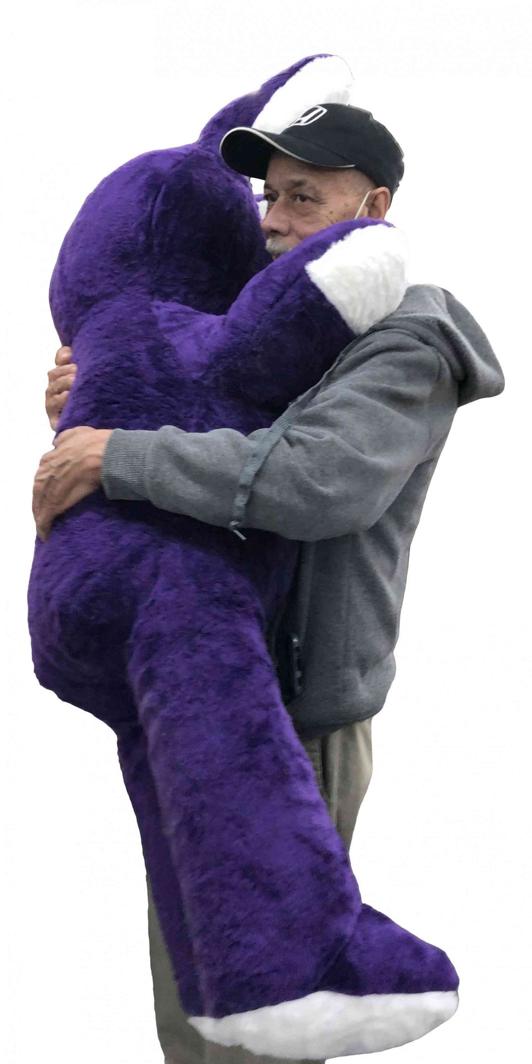 American Made Giant Stuffed Bunny 62 Inches Purple Soft Big Plush Rabbit 5.2 Feet Tall Rabbit Made in USA