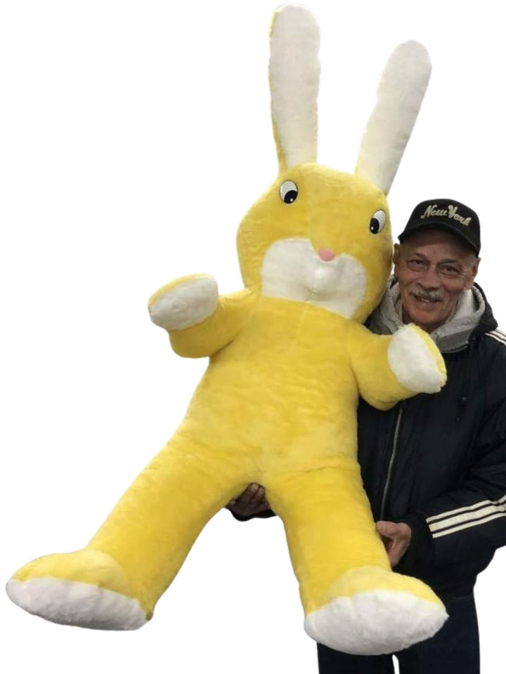 American Made Giant Stuffed Yellow Bunny 60 Inch Soft Big Plush Rabbit 5 Foot Rabbit Made in USA