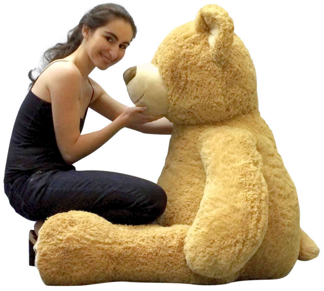 Big Plush Giant Teddy Bear Five Feet Tall Tan Color Soft Smiling Big Teddybear 5 Foot Bear Ultra Premium Quality
