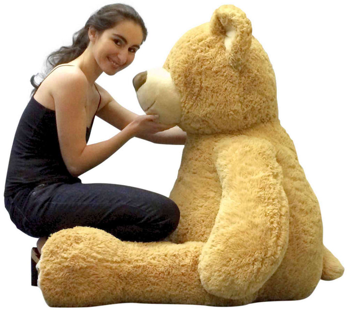 Big Plush Giant Teddy Bear Five Feet Tall Tan Color Soft Smiling Big Teddybear 5 Foot Bear Ultra Premium Quality