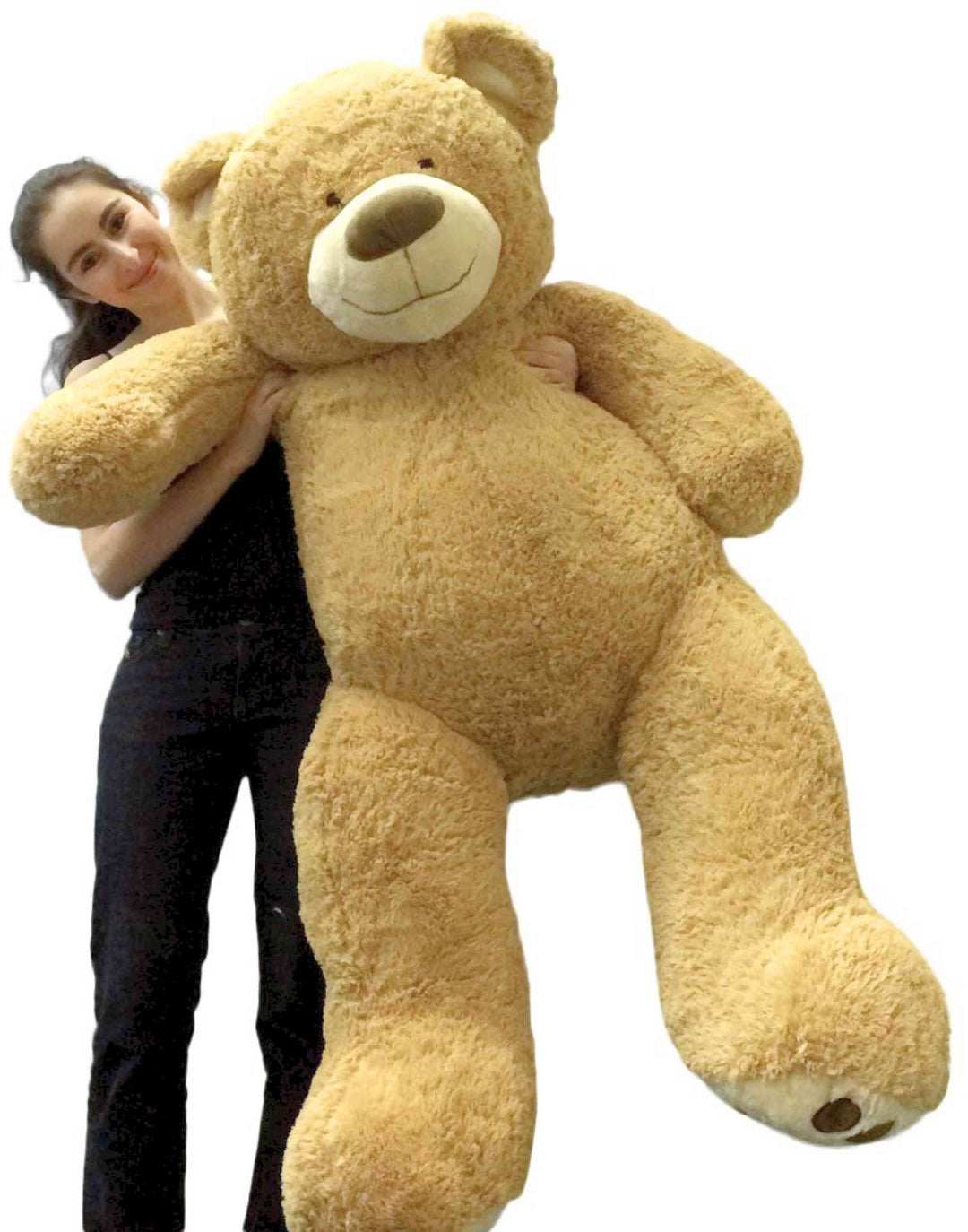 Big Plush Giant Teddy Bear Five Feet Tall Tan Color Soft Smiling Big Teddybear 5 Foot Bear Ultra Premium Quality