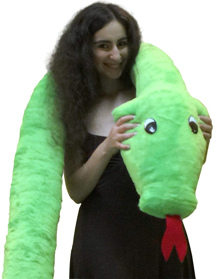 American Made Giant Stuffed Snake 18 Feet Long Soft Green Big Plush Serpent
