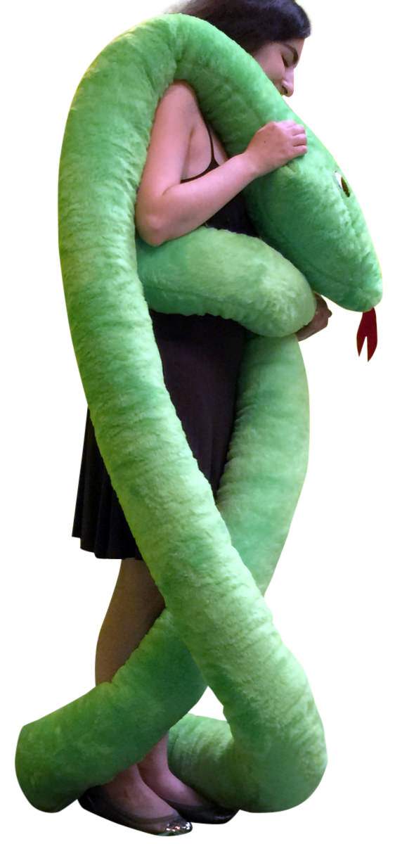 American Made Giant Stuffed Snake 18 Feet Long Soft Green Big Plush Serpent