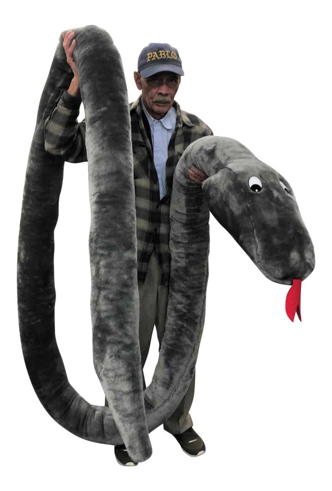 American Made Giant Stuffed Snake 18 Feet Long Soft Gray Big Plush Serpent