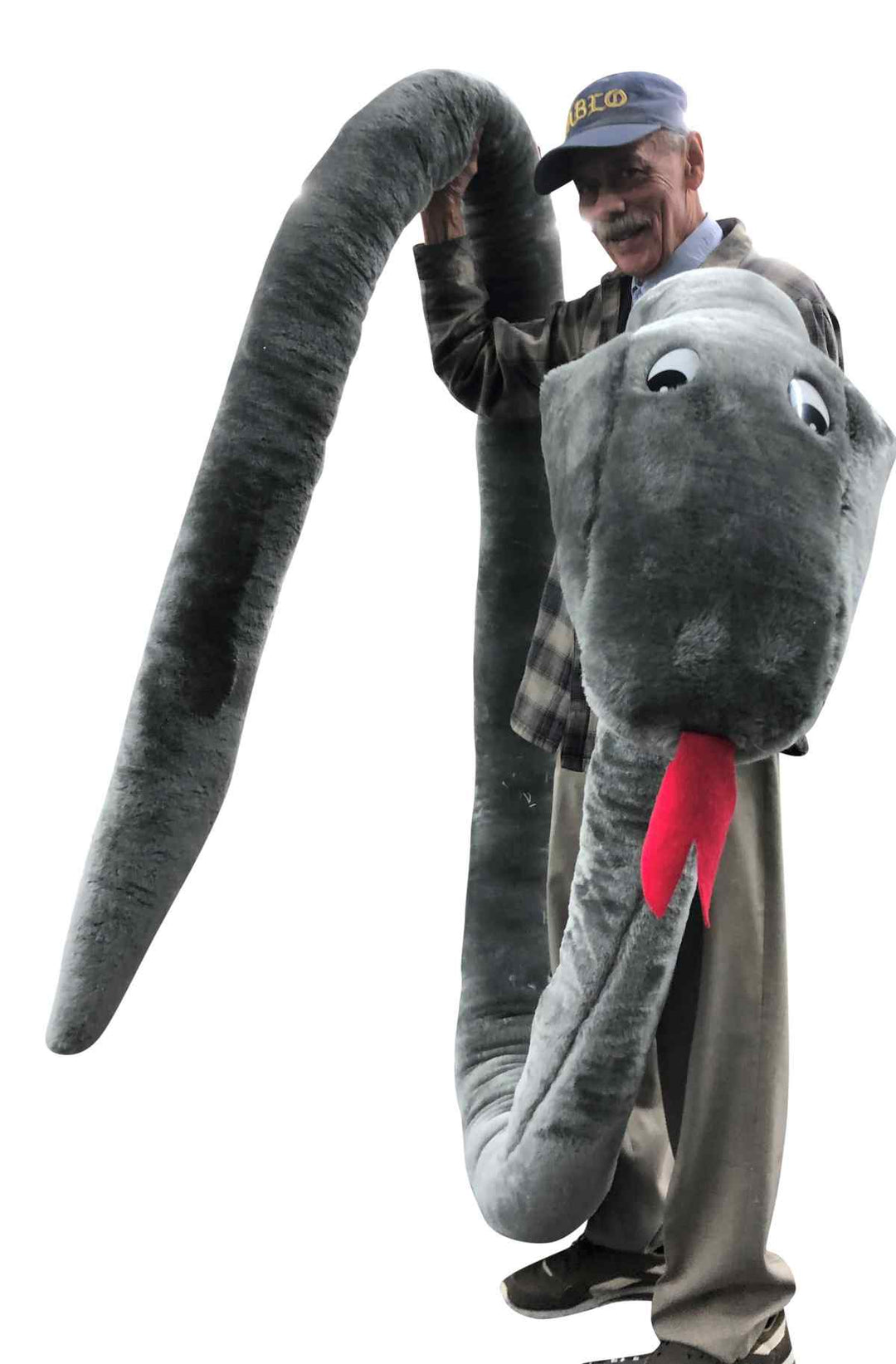 American Made Giant Stuffed Snake 18 Feet Long Soft Gray Big Plush Serpent