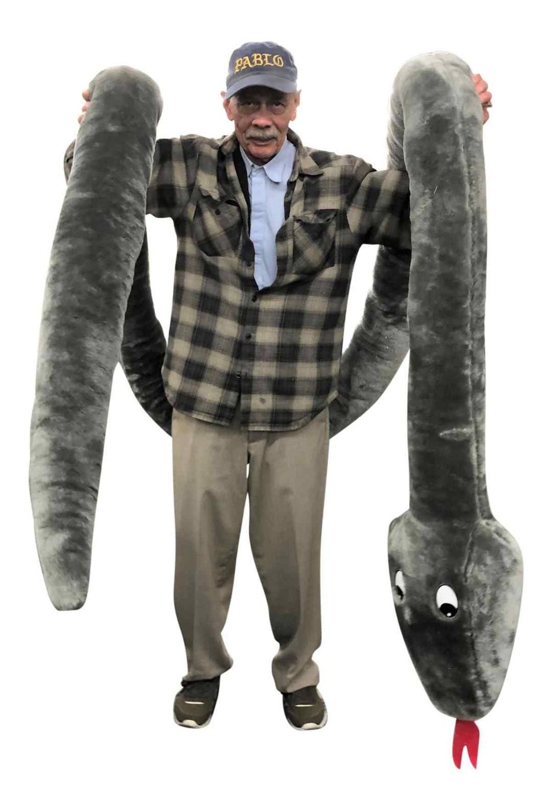 American Made Giant Stuffed Snake 18 Feet Long Soft Gray Big Plush Serpent