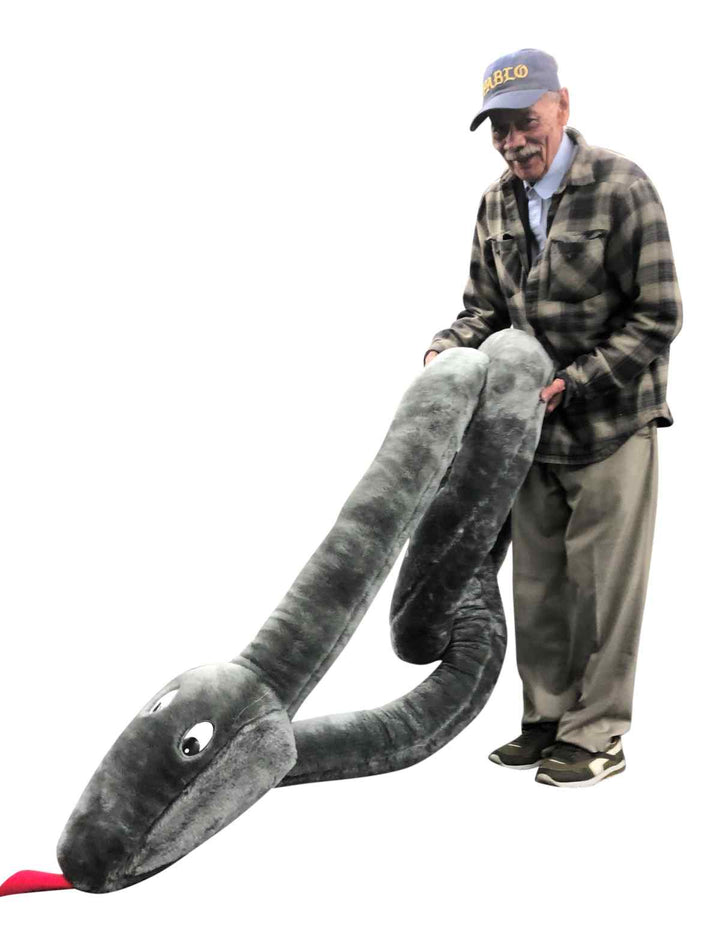 American Made Giant Stuffed Snake 18 Feet Long Soft Gray Big Plush Serpent