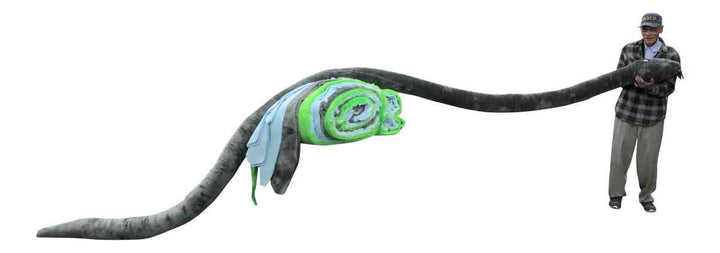 American Made Giant Stuffed Snake 18 Feet Long Soft Gray Big Plush Serpent