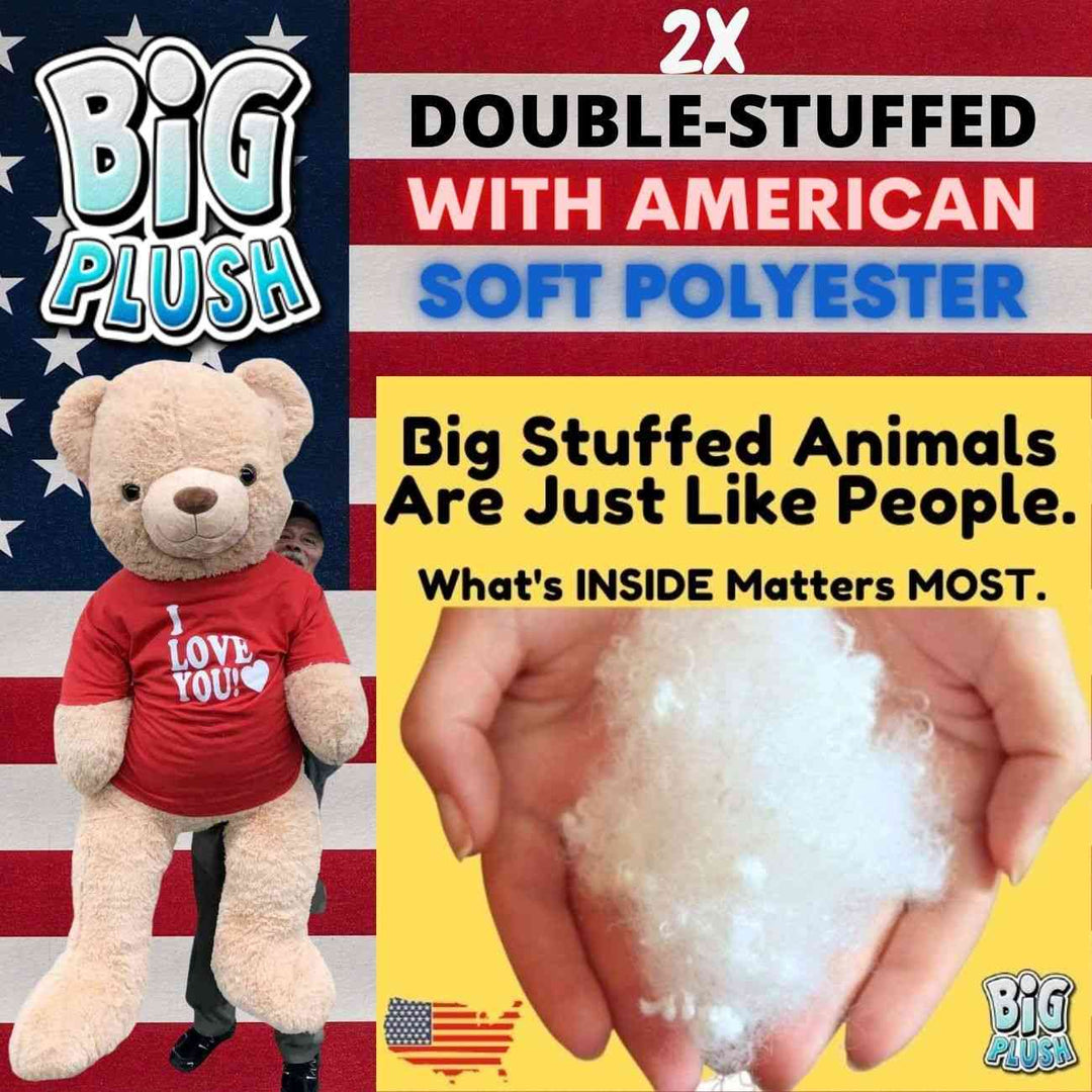 Giant 6ft Teddy Bear Wearing I Love You T-Shirt for Valentines Day,  6 Foot Teddy Bear 72 Inches Beige Soft Oversized Stuffed Animal