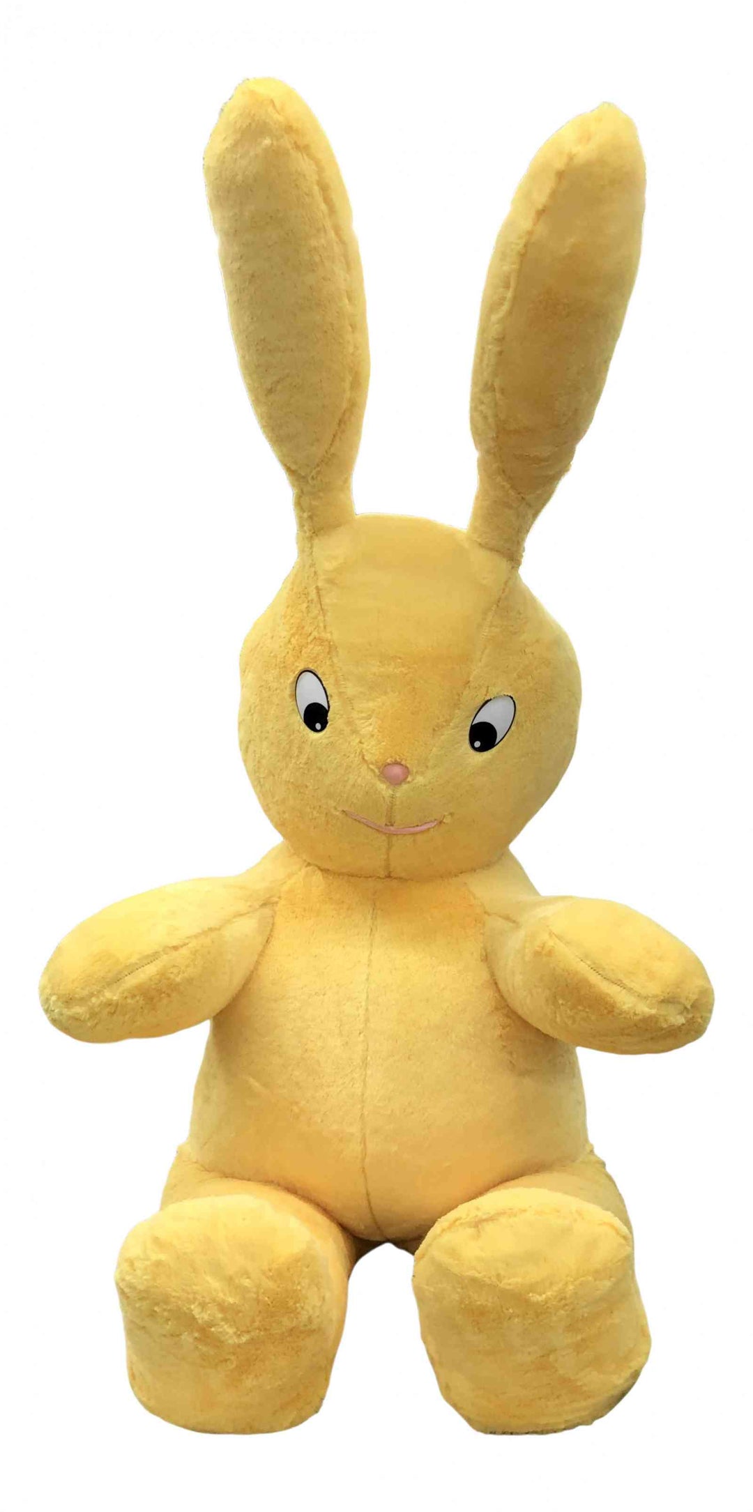 American Made Giant Stuffed Easter Bunny 62 Inches Yellow Soft Big Plush Rabbit 5.2 Feet Tall Made in USA