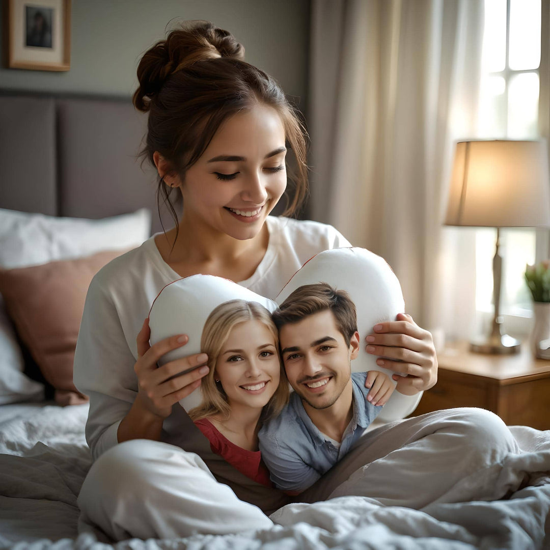 Custom Photo Heart Pillow - Upload Your Photo on a 20-inch Heart Pillow