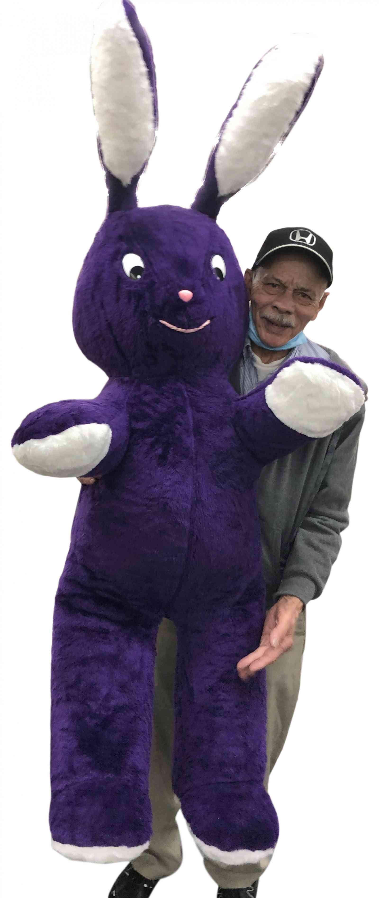 American Made Giant Stuffed Bunny 62 Inches Purple Soft Big Plush Rabb