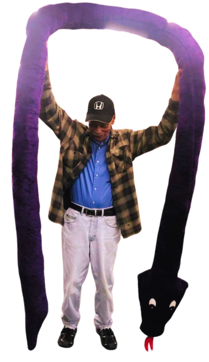 American Made Giant Stuffed Snake 18 Feet Long Soft Purple Big Plush Serpent Giant Stuffed Animal