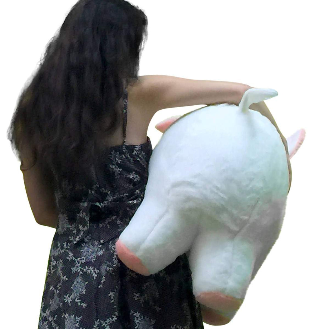 American Made Extra Large Stuffed Pig 32 Inches 82 cm Soft White Big Plush Brand Huge Hog Farm Animal Plushie Made in the USA