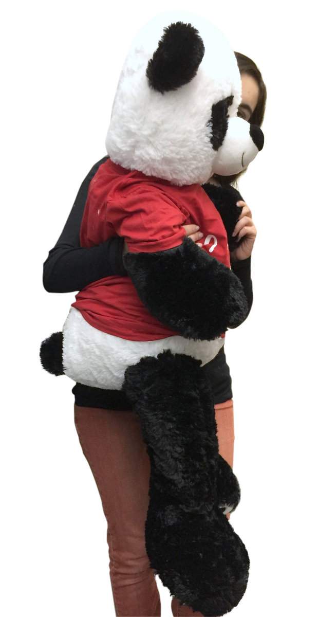 3 Foot Giant Stuffed Panda 36 Inch Soft Wears Removable Tshirt I Love You This Much