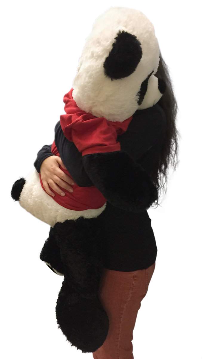 3 Foot Giant Stuffed Panda 36 Inch Soft Wears Removable Tshirt I Love You This Much