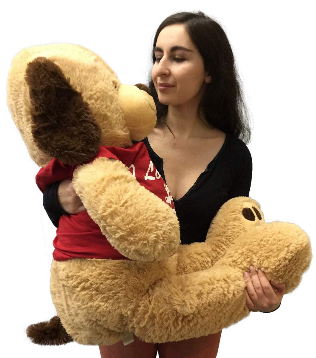 3 Foot Giant Stuffed Puppy Dog 36 Inch Soft Wears Removable Tshirt I Love You This Much