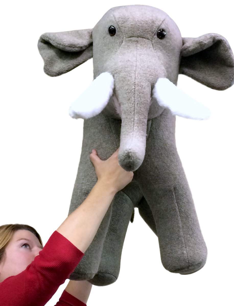 American Made Oversized Stuffed Elephant 36 Inch Gray Soft Large Plush