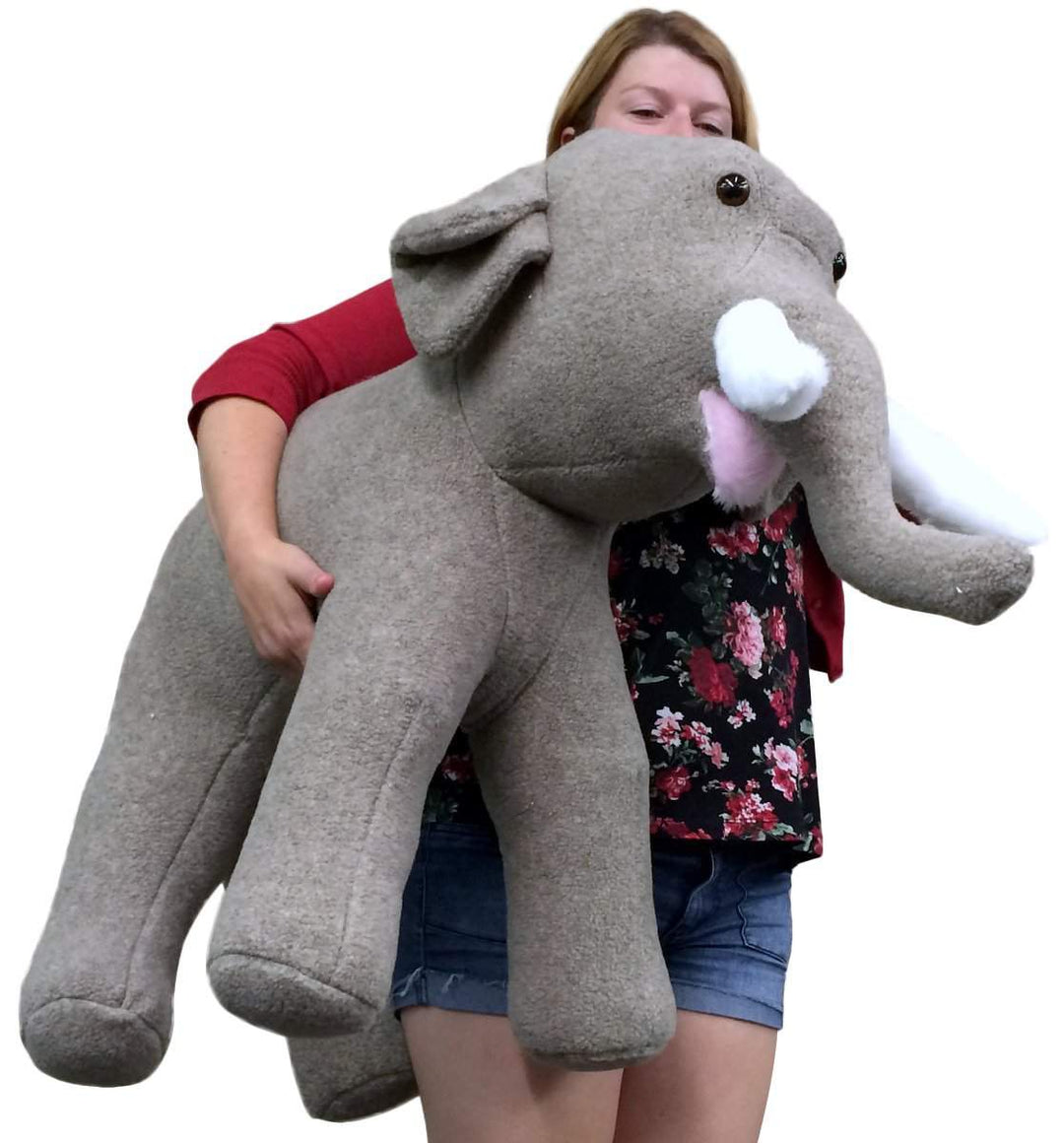 American Made Oversized Stuffed Elephant 36 Inch Gray Soft Large Plush