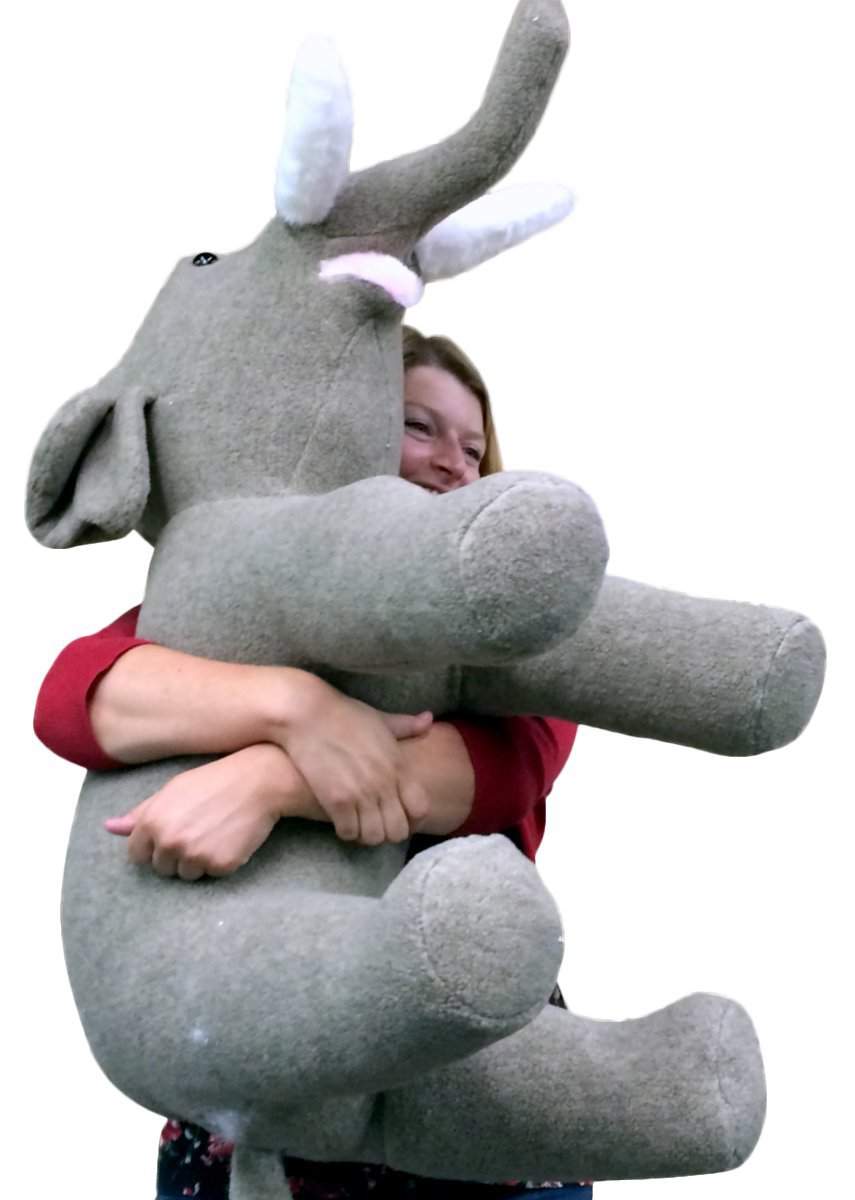 American Made Oversized Stuffed Elephant 36 Inch Gray Soft Large Plush