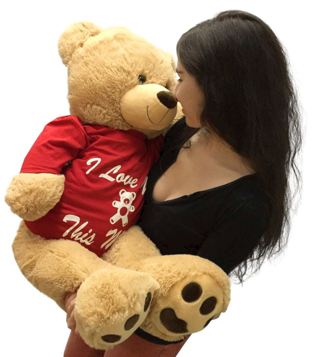 Giant Teddy Bear 36 Inches Soft Wears Removable Tshirt I Love You This Much