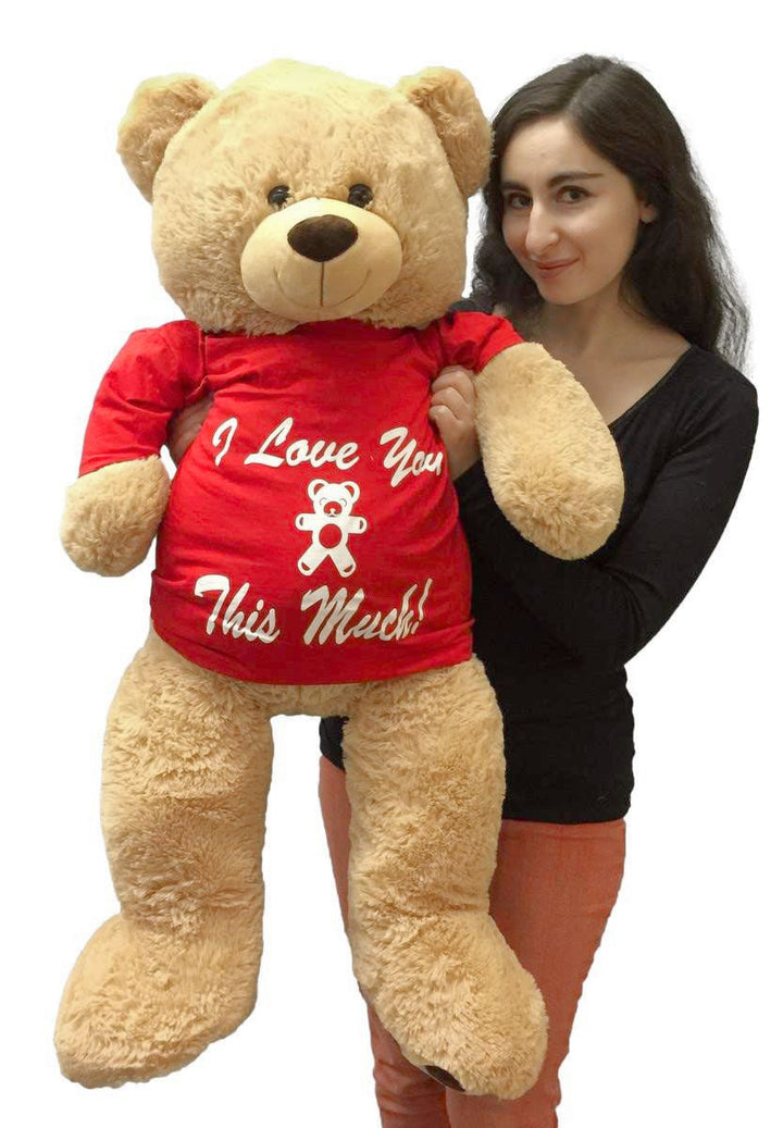 Giant Teddy Bear 36 Inches Soft Wears Removable Tshirt I Love You This Much