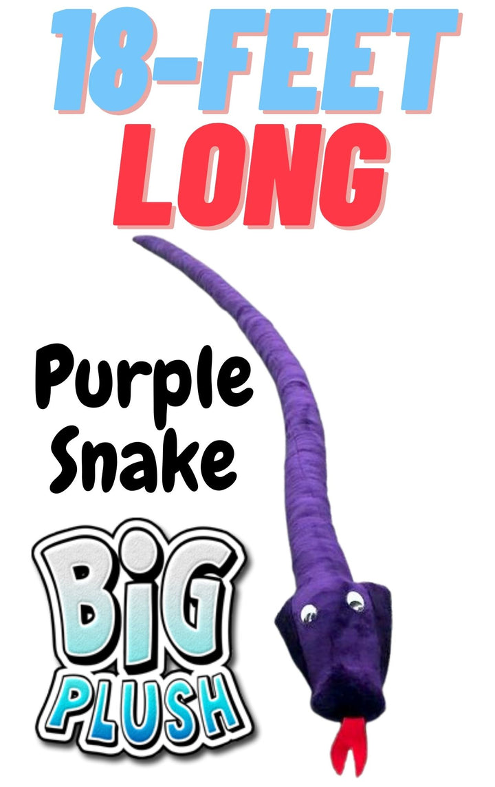 American Made Giant Stuffed Snake 18 Feet Long Soft Purple Big Plush Serpent Giant Stuffed Animal
