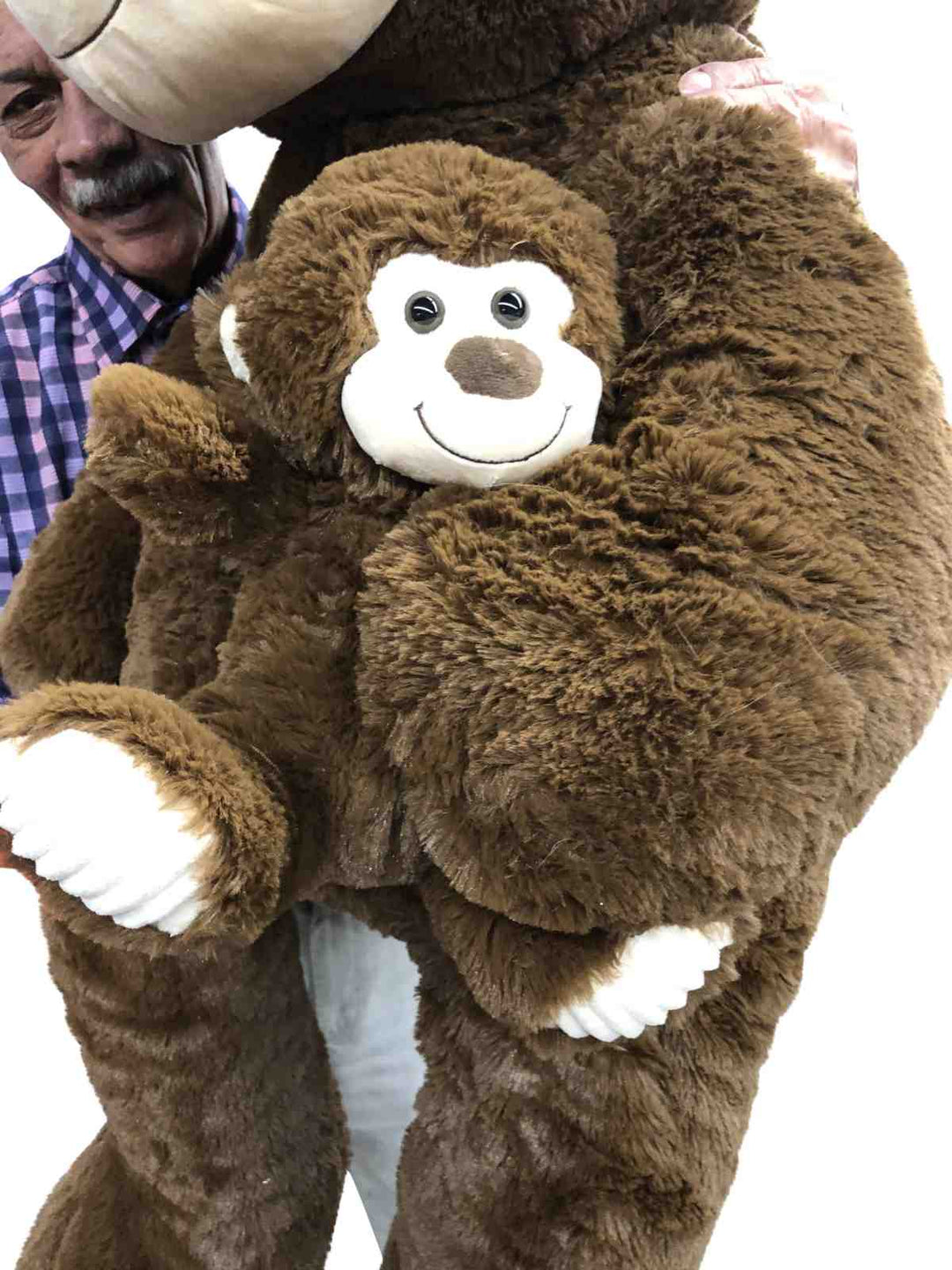 4 Foot Giant Stuffed Monkey with Baby 48 Inches Soft 122 cm Big Plush Huge Cuddly Stuffed Animal