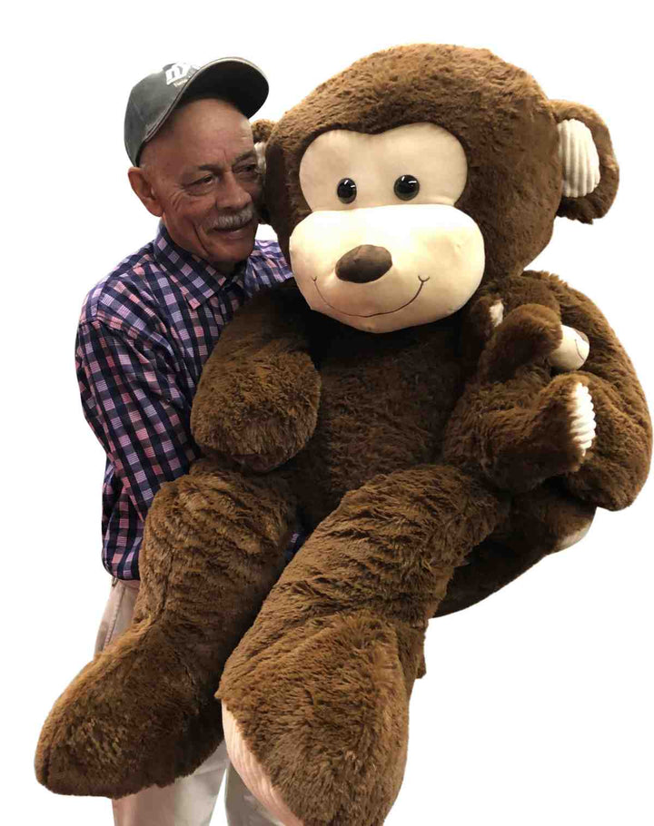 4 Foot Giant Stuffed Monkey with Baby 48 Inches Soft 122 cm Big Plush Huge Cuddly Stuffed Animal