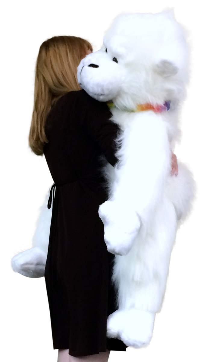 American Made Giant Stuffed White Gorilla Monkey 40 Inch Soft Big Plush Animal