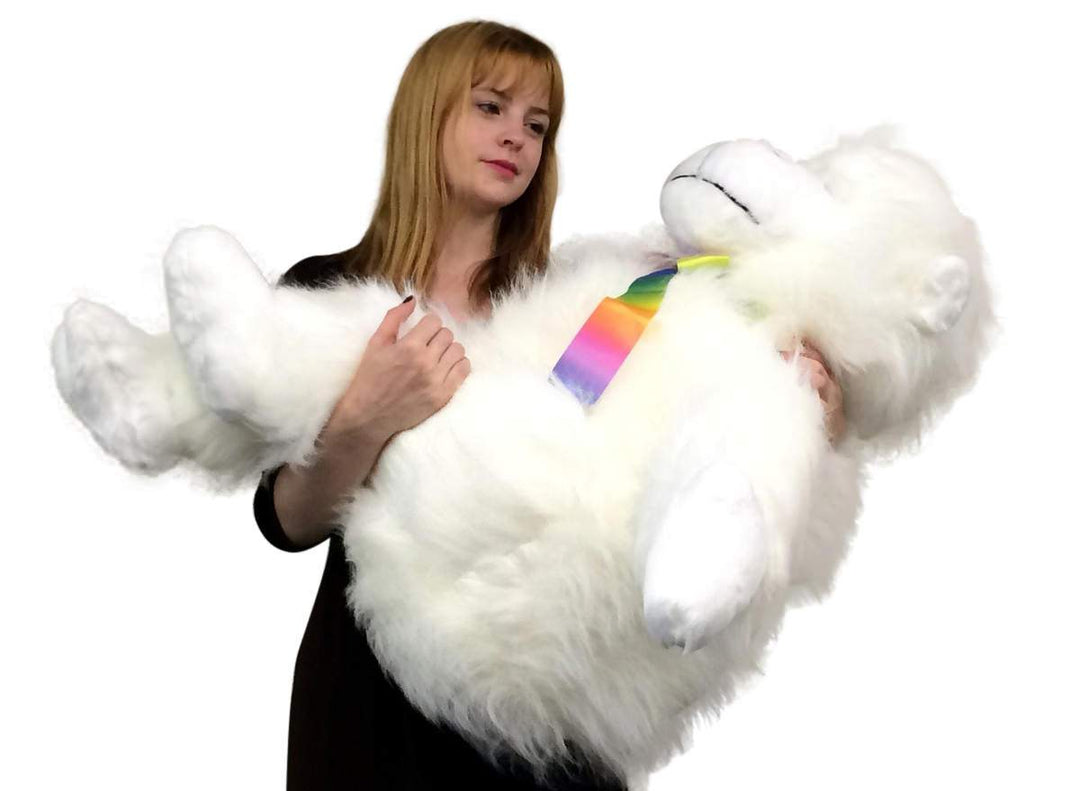 American Made Giant Stuffed White Gorilla Monkey 40 Inch Soft Big Plush Animal