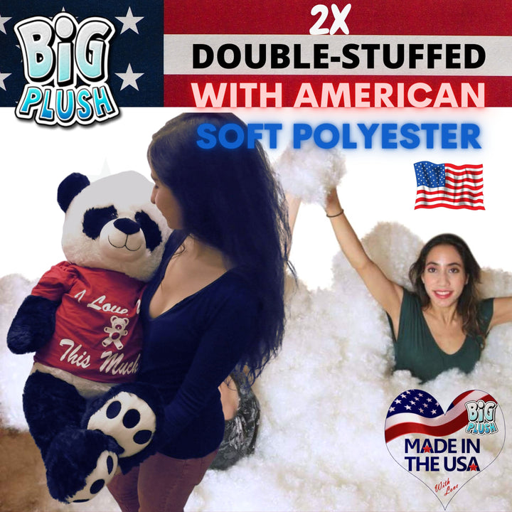 3 Foot Giant Stuffed Panda 36 Inch Soft Wears Removable Tshirt I Love You This Much