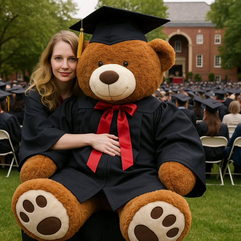 Giant Graduation Teddy Bear – Massive 5-Foot Plush Graduate Bear with Cap & Gown | Premium Celebration Gift, Perfect for Memorable Graduation Parties & Photos 