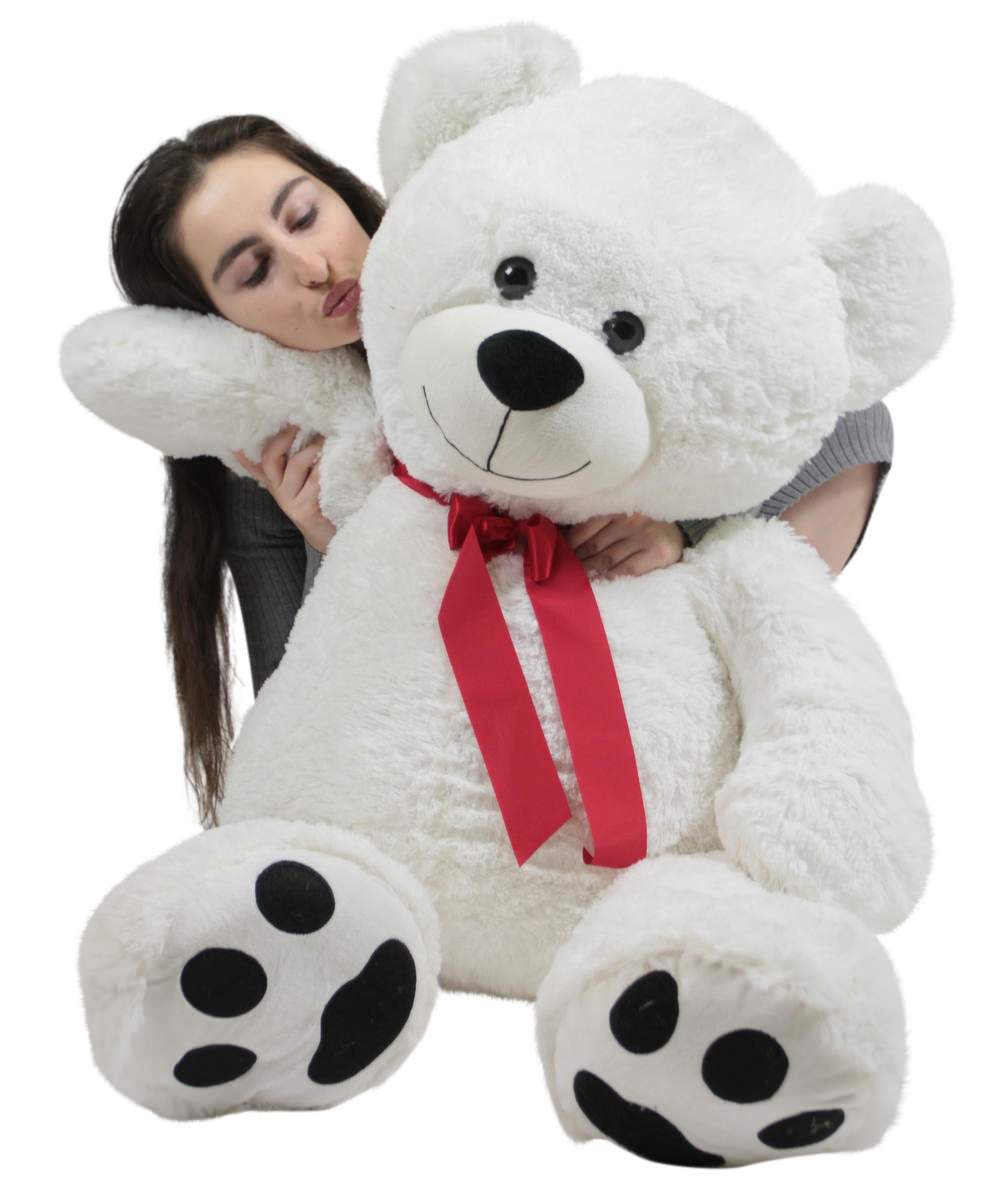 Giant Valentine's Day Teddy Bear 52 Inch White Soft, Premium Quality Big 4 foot  Teddybear
