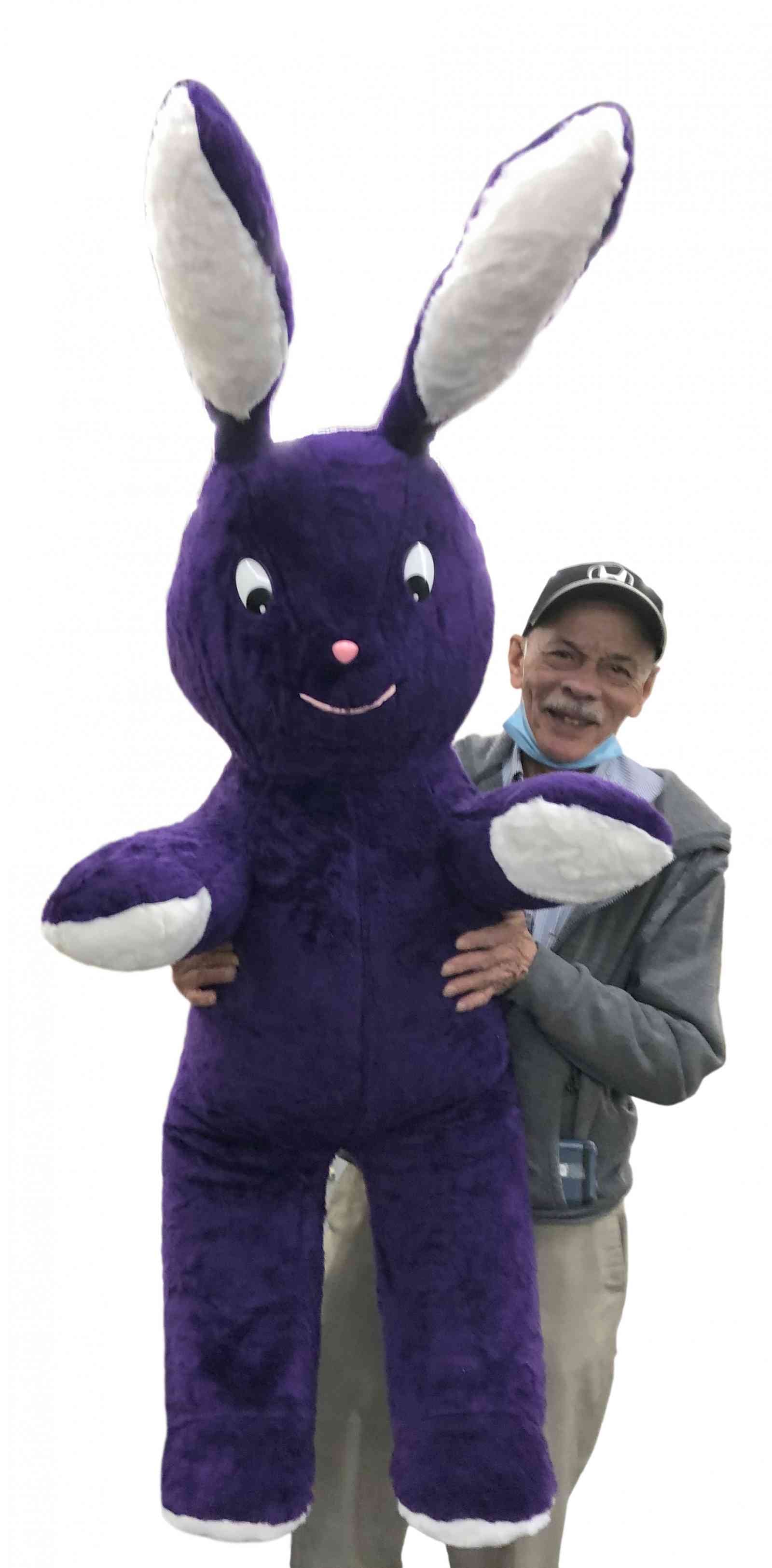 American Made Giant Stuffed Bunny 62 Inches Purple Soft Big Plush Rabb