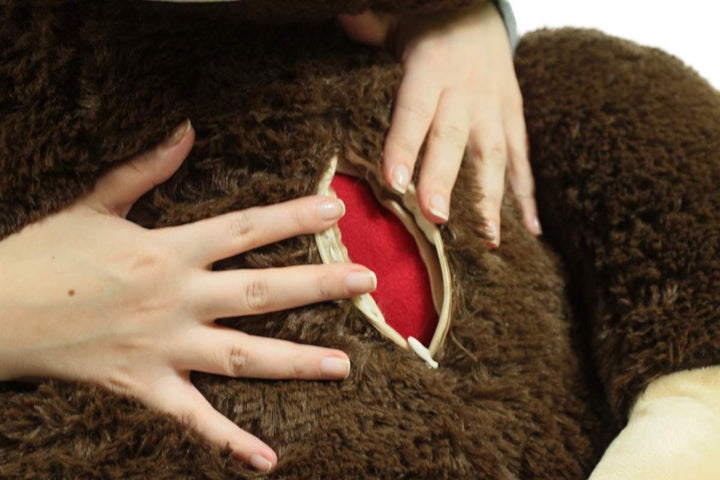 Giant Stuffed Monkey, Heart in Zippered Chest Pocket to Express Love, 48 Inch Soft 4 Feet Tall