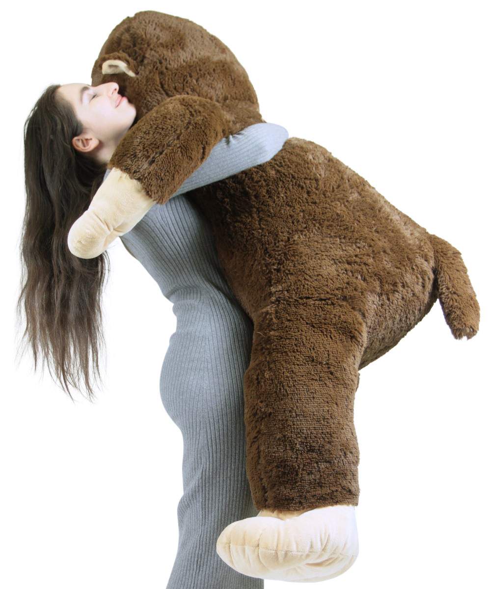 Giant Stuffed Monkey, Heart in Zippered Chest Pocket to Express Love, 48 Inch Soft 4 Feet Tall