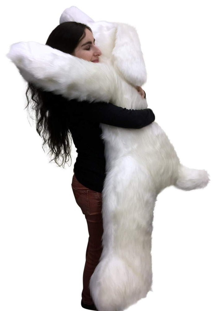 American Made Giant Stuffed 5 Foot Dog 60 Inch Soft Large Plush Puppy White Color