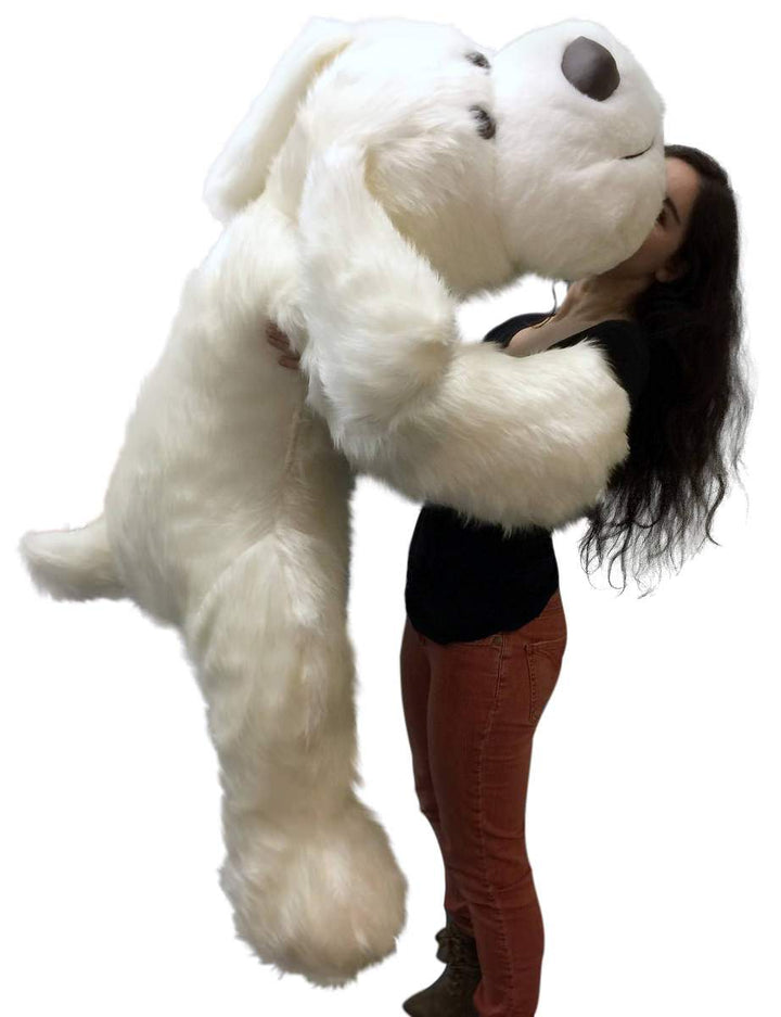 American Made Giant Stuffed 5 Foot Dog 60 Inch Soft Large Plush Puppy White Color