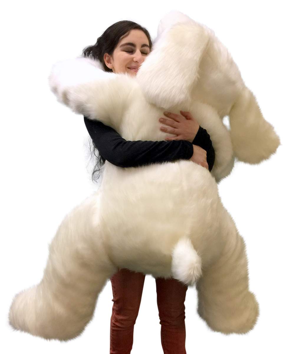 American Made Giant Stuffed 5 Foot Dog 60 Inch Soft Large Plush Puppy White Color
