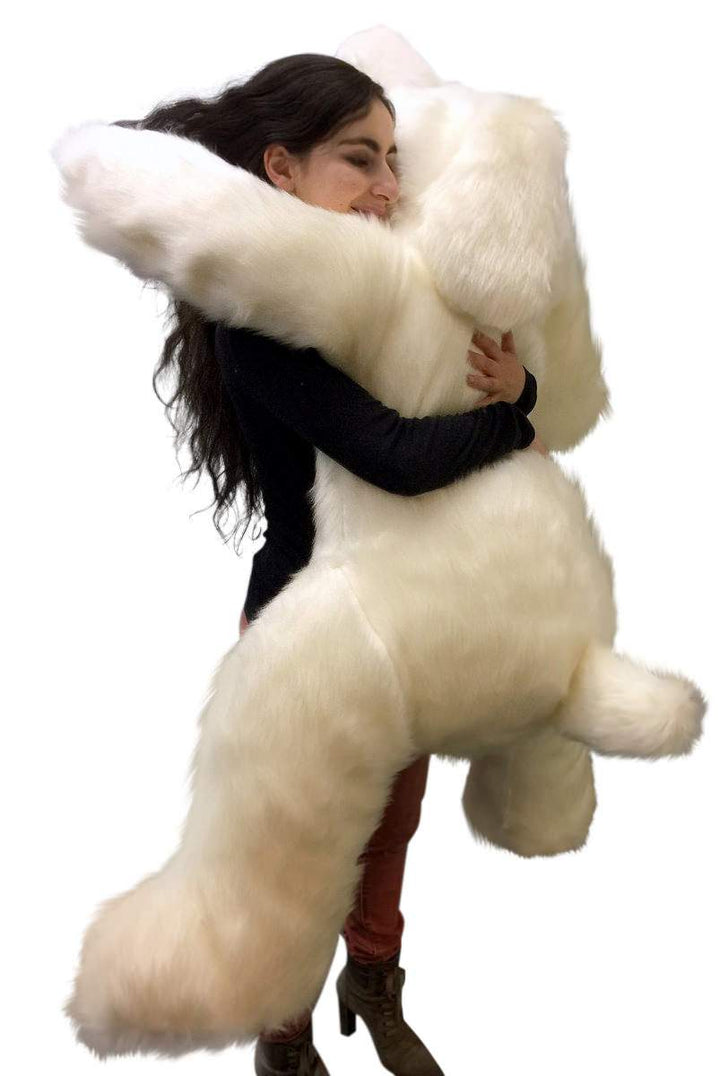 American Made Giant Stuffed 5 Foot Dog 60 Inch Soft Large Plush Puppy White Color