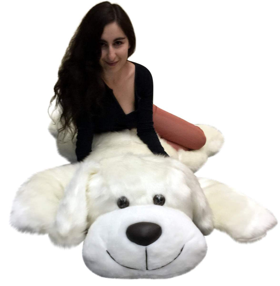 American Made Giant Stuffed 5 Foot Dog 60 Inch Soft Large Plush Puppy White Color