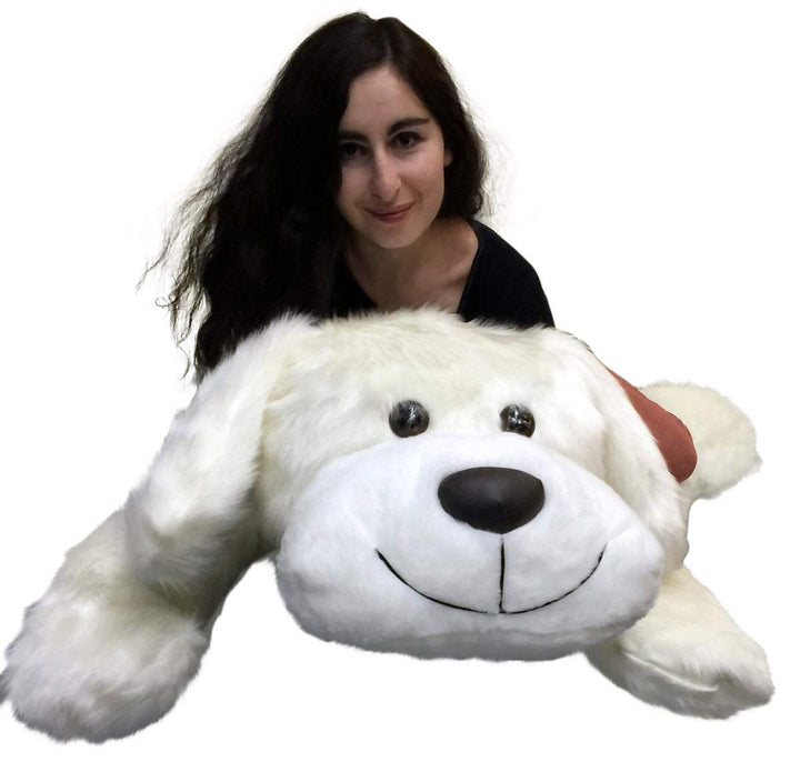 American Made Giant Stuffed 5 Foot Dog 60 Inch Soft Large Plush Puppy White Color