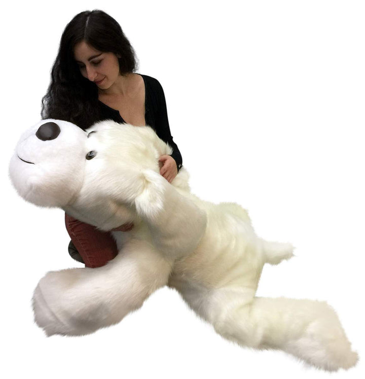 American Made Giant Stuffed 5 Foot Dog 60 Inch Soft Large Plush Puppy White Color