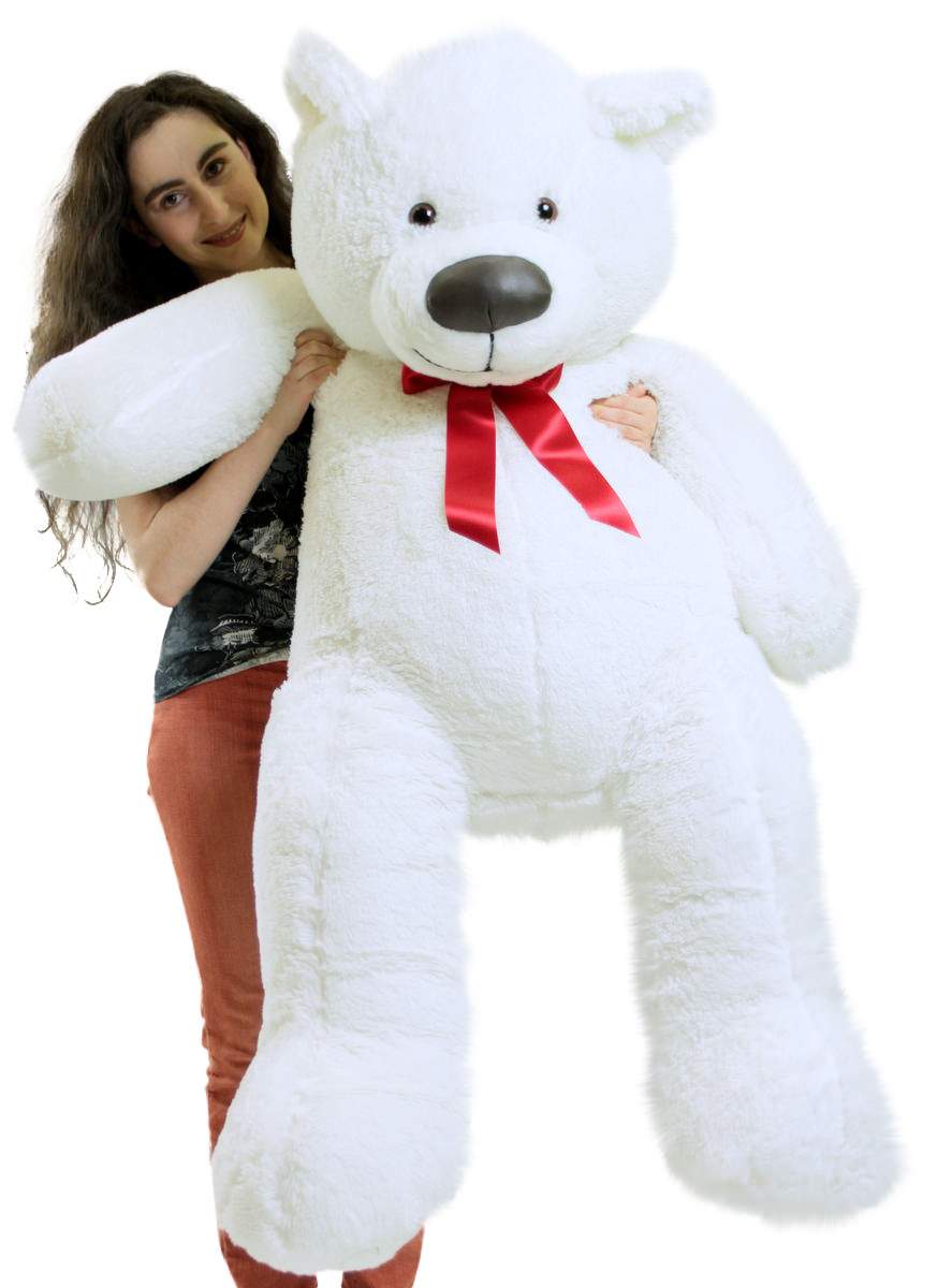 Big Plush Giant 5 Foot Teddy Bear Soft White Stuffed Animal Made in the USA
