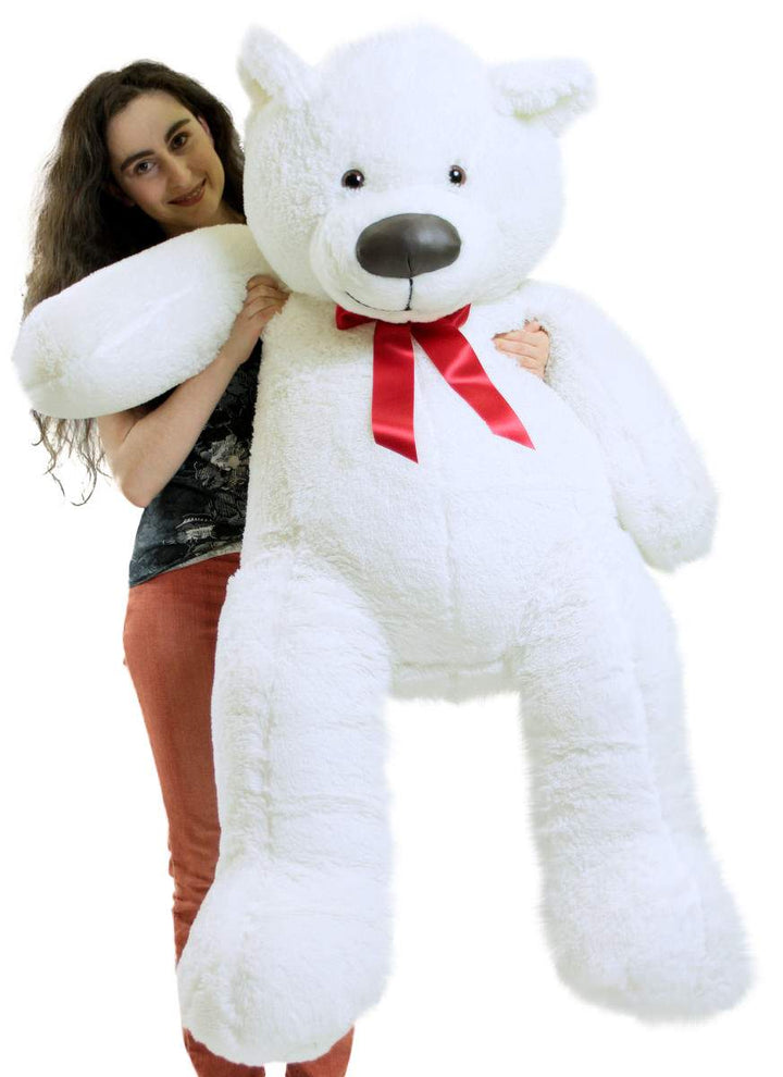 Big Plush Giant 5 Foot Teddy Bear Soft White Stuffed Animal Made in the USA