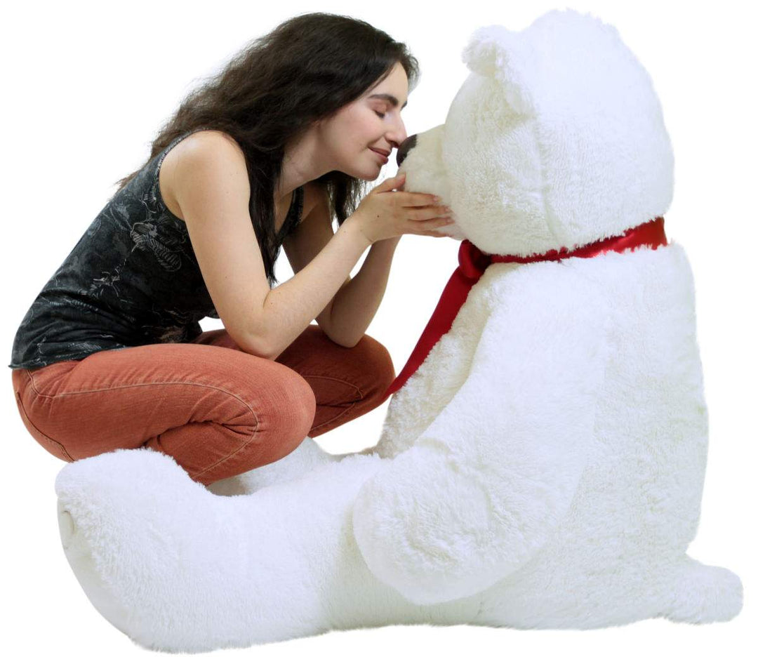 Big Plush Giant 5 Foot Teddy Bear Soft White Stuffed Animal Made in the USA