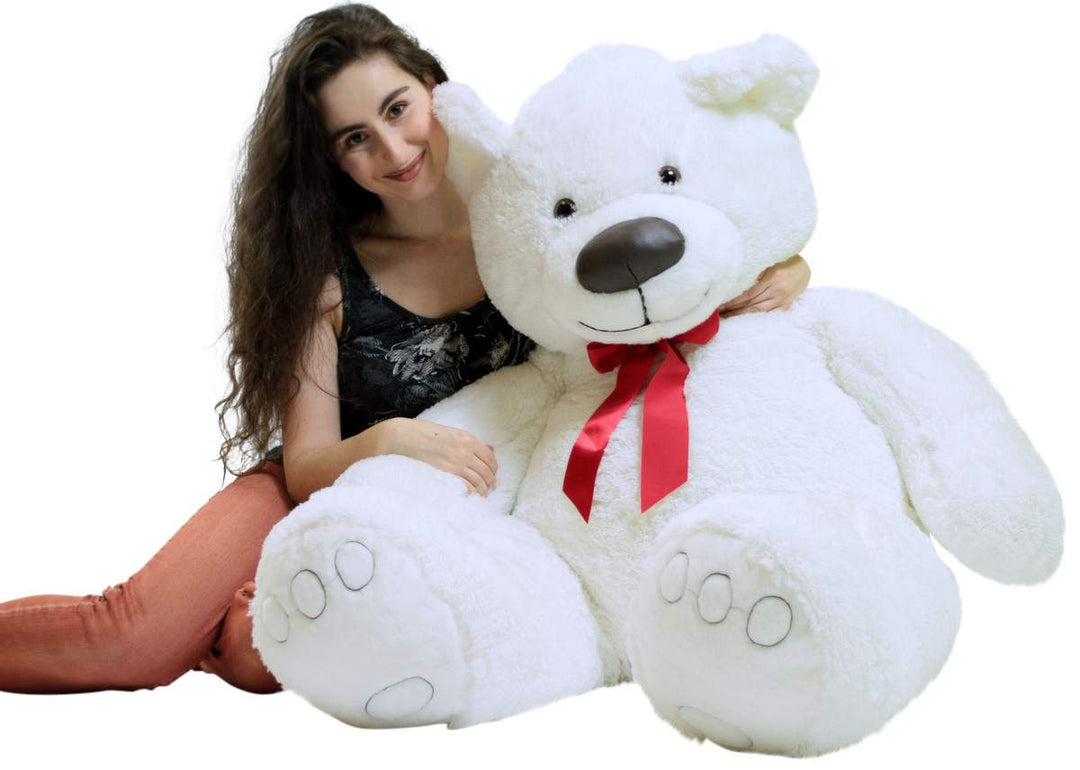 Big Plush Giant 5 Foot Teddy Bear Soft White Stuffed Animal Made in the USA