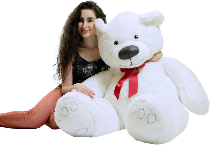 Big Plush Giant 5 Foot Teddy Bear Soft White Stuffed Animal Made in the USA